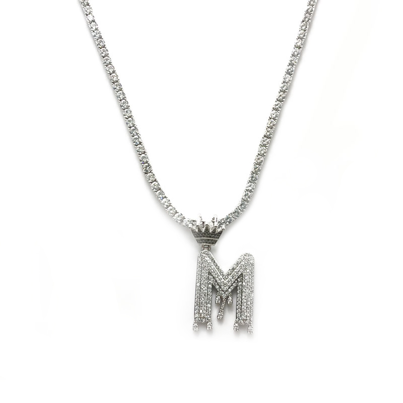 Wisiorkinowo zaprojektowane litery inkrustowane z cyrkonią wisiorek biżuteria biżuteria
